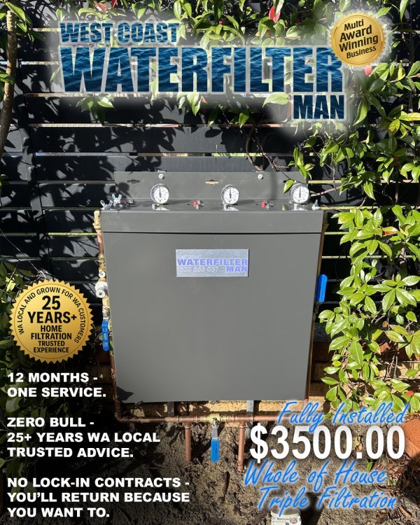 💧 West Coast Water Filter Man / Whole House Filtration Triple 💧