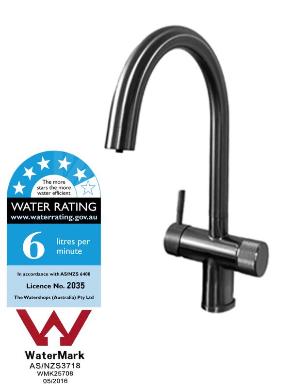 Cora Gunmetal/Stainless Steel Premium 3-Way Mixer Tap