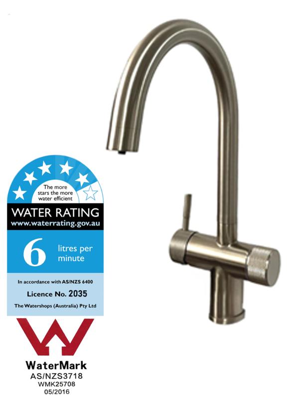 Cora Nickel/Stainless Steel Premium 3-Way Mixer Tap