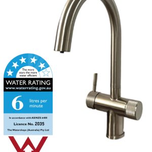 Cora Nickel/Stainless Steel Premium 3-Way Mixer Tap